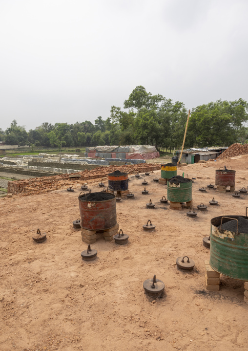 Roof of the giant oven at a brick factory, Sylhet Division, Bahubal, Bangladesh