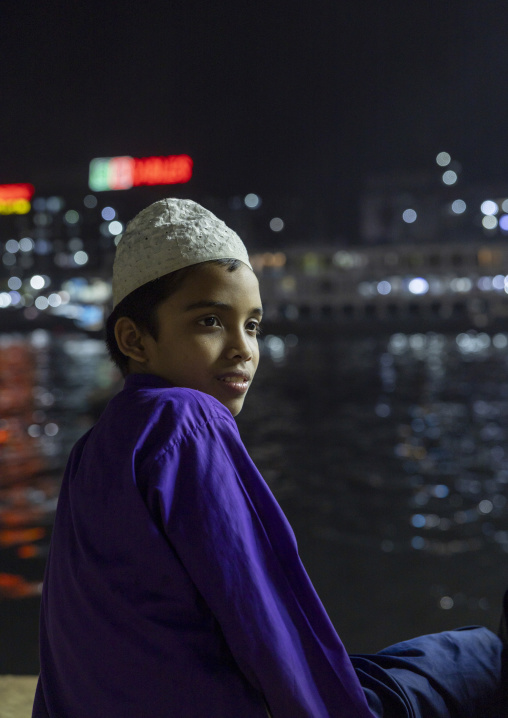 Bangladeshi child boy at Sadaghat Launch Terminal, Dhaka Division, Dhaka, Bangladesh