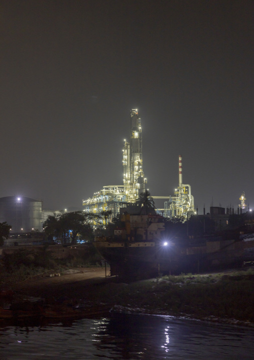 Industrial complex at night, Dhaka Division, Keraniganj, Bangladesh