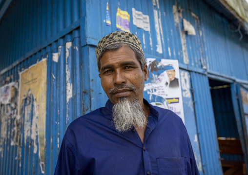 Portrait of a bangladeshi man with a white beard in Sundarbans, Barisal Division, Harta, Bangladesh