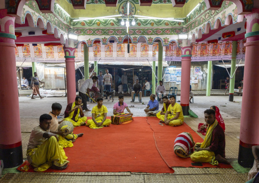 Hindu people singing in a temple in Sundarbans, Barisal Division, Harta, Bangladesh