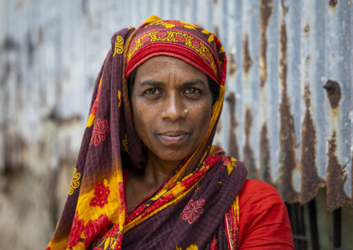 Portrait of a smiling woman in Sundarbans, Khulna Division, Shyamnagar, Bangladesh