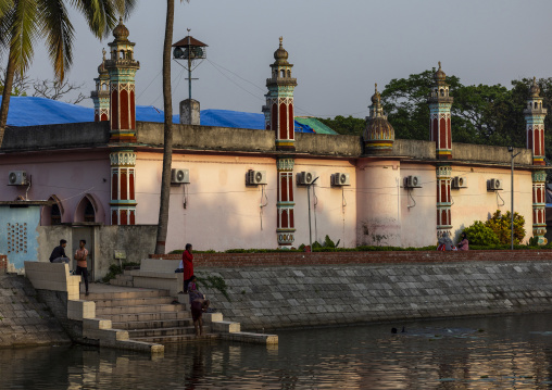 Mosque on the pond, Khulna Division, Jessore, Bangladesh