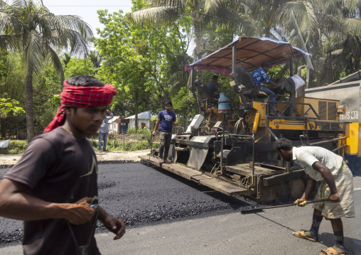 Road construction, Khulna Division, Mirpur, Bangladesh