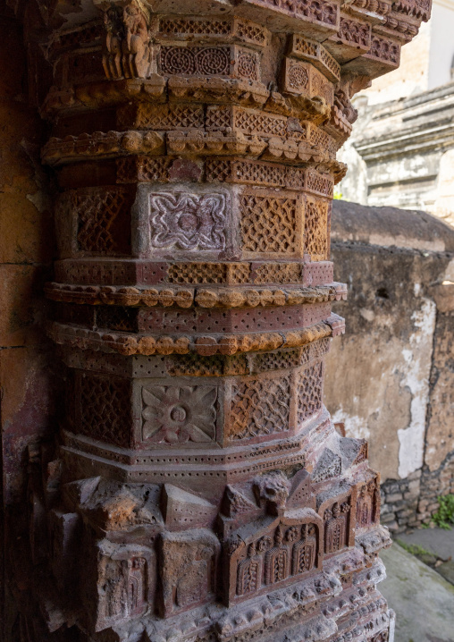 The Pancha Ratna Govinda temple carved pilar, Rajshahi Division, Puthia, Bangladesh