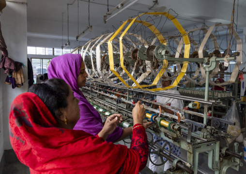 Workers in a silk factory, Rajshahi Division, Rajshahi, Bangladesh