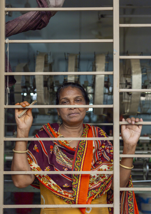 Woman worker in a silk factory, Rajshahi Division, Rajshahi, Bangladesh