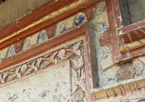 Plasterwork decorations in an old house, Rajshahi Division, Manda, Bangladesh