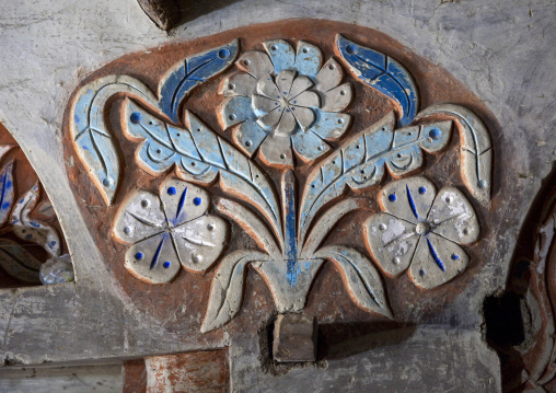 Plasterwork decorations in an old house, Rajshahi Division, Manda, Bangladesh