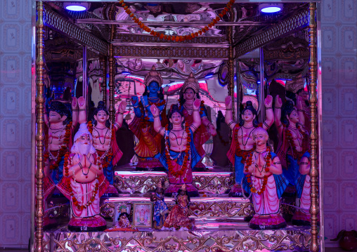 Hindu Shiva statues in a temple, Rajshahi Division, Naogaon Sadar, Bangladesh