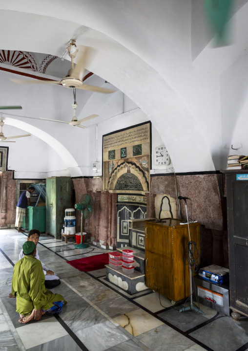 Muslim men praying inside Delduar Zamindar Bari Jame Masjid mosque, Dhaka Division, Delduar, Bangladesh