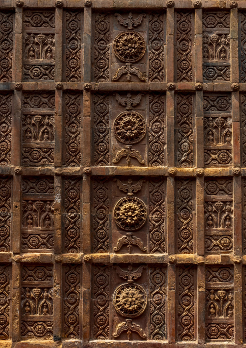 Terracotta floral scroll details on Atia Mosqu, Dhaka Division, Delduar, Bangladesh