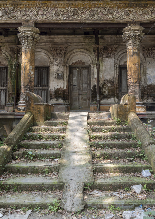 Old heritage house stairs in Pakutia Zamindar Bari, Dhaka Division, Nagarpur, Bangladesh