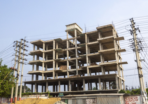 Apartments under construction in the city center, Dhaka Division, Saturia, Bangladesh