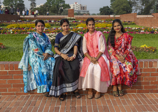 Portrait of bangladeshi women in a park, Dhaka Division, Sabhar, Bangladesh