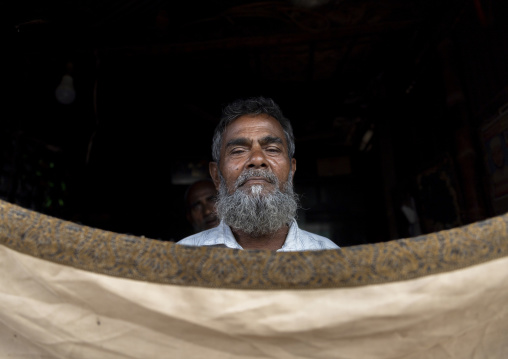 Portrait of a bangladeshi man with a white beard, Dhaka Division, Rupganj, Bangladesh