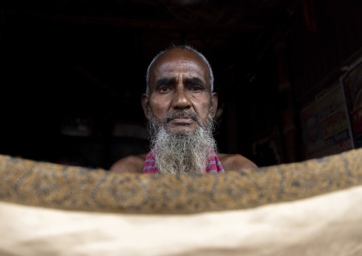 Portrait of a bangladeshi man with a white beard, Dhaka Division, Rupganj, Bangladesh