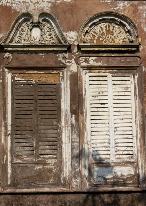 Old heritage house windows at Panam Nagar historic city, Dhaka Division, Sonargaon, Bangladesh