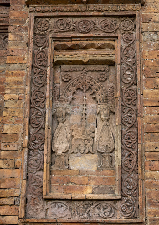 Goaldi mosque carved decoration, Dhaka Division, Sonargaon, Bangladesh