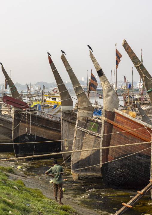 Trawlers in the fish market, Chittagong Division, Chittagong, Bangladesh