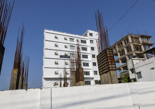 Apartments under construction in the city center, Chittagong Division, Cox's Bazar Sadar, Bangladesh