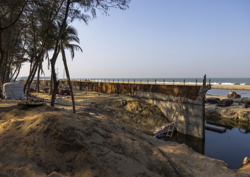 Protection from erosion on the beach, Chittagong Division, Ramu, Bangladesh