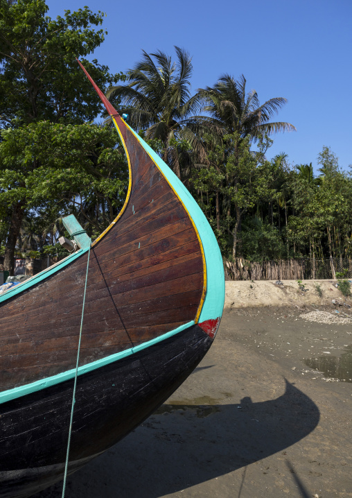 Traditional Bangladeshi moon fishing boats, Chittagong Division, Ukhia, Bangladesh