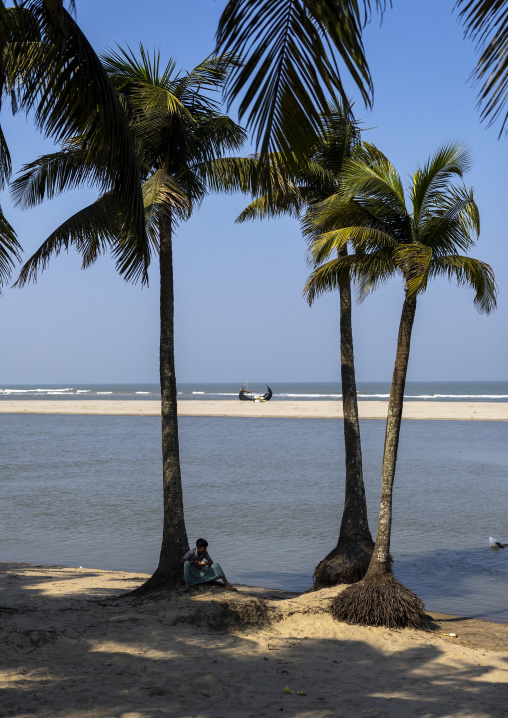 Traditional Bangladeshi moon fishing boats, Chittagong Division, Ukhia, Bangladesh