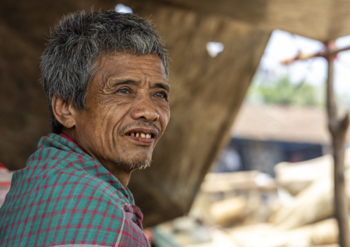 Portrait of a bangladeshi Chakma tribe man looking away, Chittagong Division, Rangamati Sadar, Bangladesh