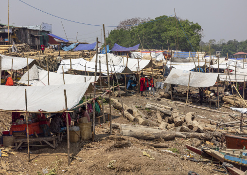 Small shops protected by shade clothes, Chittagong Division, Rangamati Sadar, Bangladesh