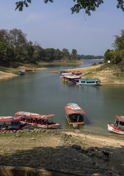 Local boats on Kaptai Lake, Chittagong Division, Rangamati Sadar, Bangladesh