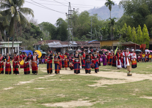 Chakma people in tradtional clothing celebrating Biju festival, Chittagong Division, Kawkhali, Bangladesh