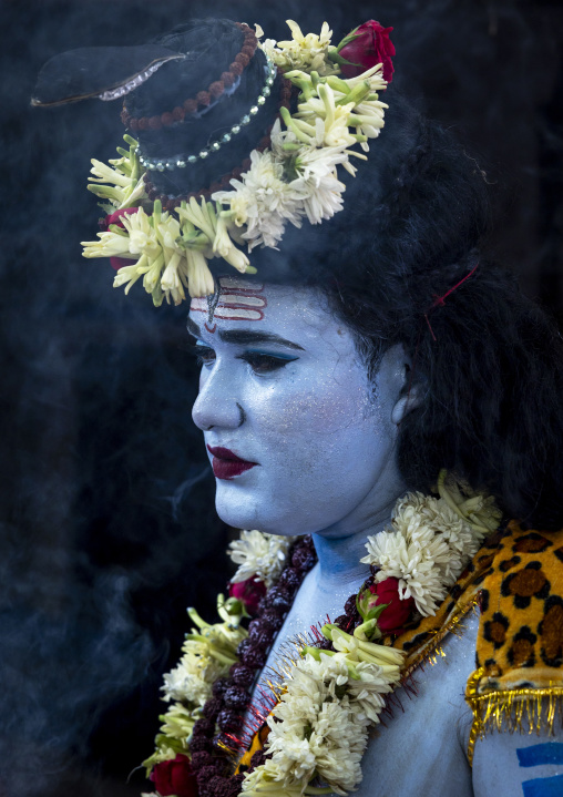 Portrait of Lord Shiva during Lal Kach festival, Dhaka Division, Tongibari, Bangladesh