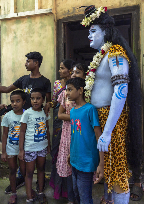 Lord Shiva procession with devotees at Lal Kach festival, Dhaka Division, Tongibari, Bangladesh