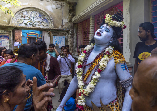 Lord Shiva procession with devotees at Lal Kach festival, Dhaka Division, Tongibari, Bangladesh