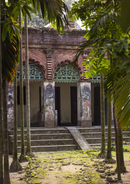 Old heritage house with palm trees, Dhaka Division, Munshiganj Sadar, Bangladesh