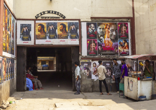 Movie posters at the entrance of a cinema, Dhaka Division, Dhaka, Bangladesh