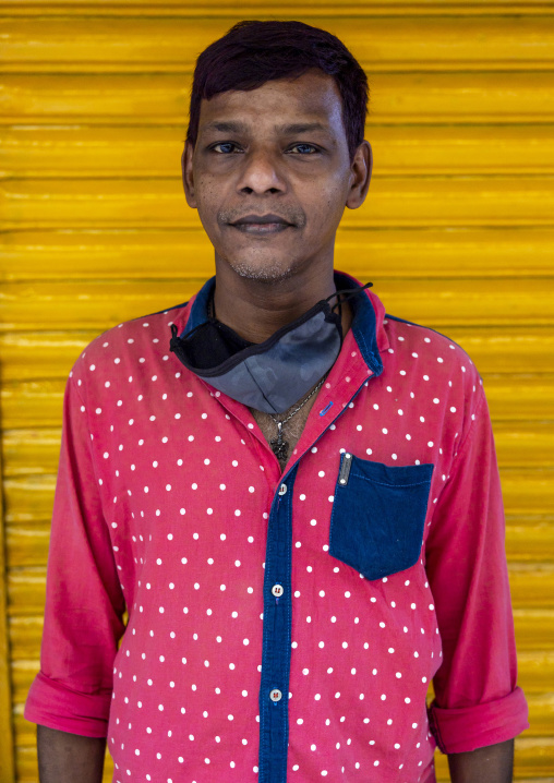 Portrait of a bangladeshi man with pink shirt, Dhaka Division, Dhaka, Bangladesh