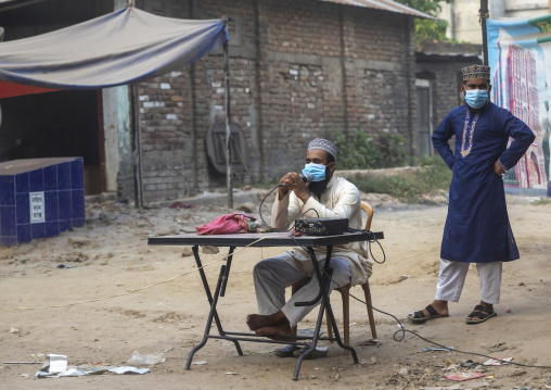 Men collecting money to build a new mosque, Chittagong Division, Comilla, Bangladesh