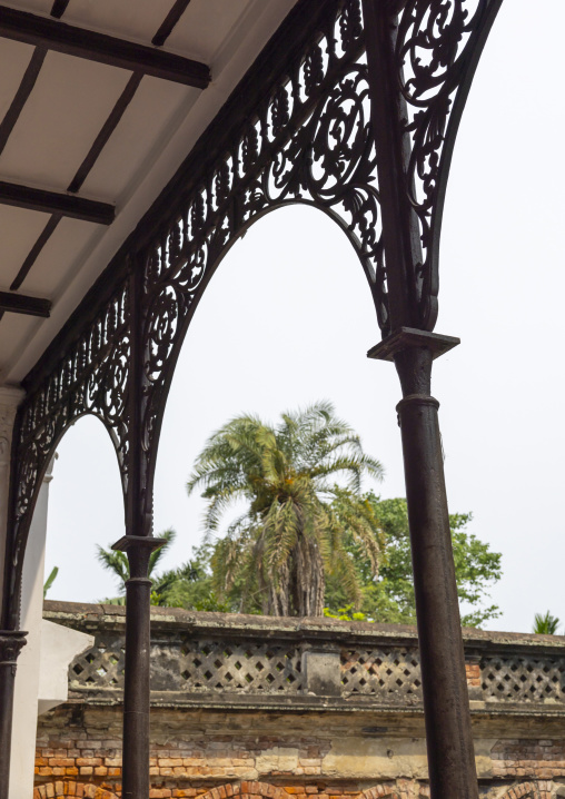 Ornate ironwork in a temple near Teota Zamindar Bari, Dhaka Division, Shivalaya, Bangladesh