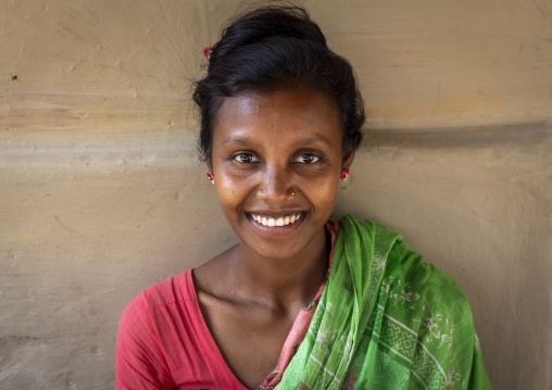 Portrait of a christian woman from Santal ethnic group, Rajshahi Division, Tanore, Bangladesh