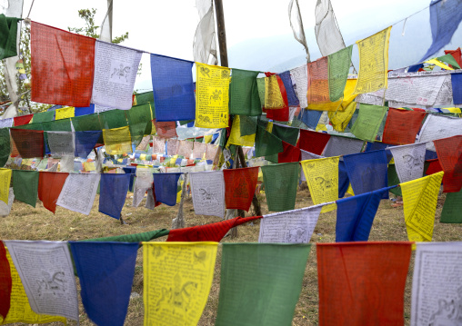 Multi colored prayer flags, Chang Gewog, Thimphu, Bhutan