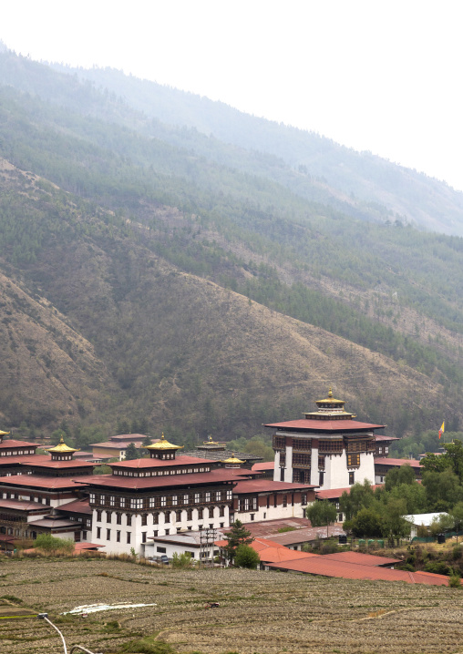 Buddhist monastery and fortress Tashichho Dzong, Chang Gewog, Thimphu, Bhutan