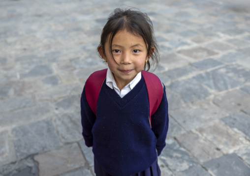 Portrait of a bhutanese schoolgirl, Chang Gewog, Thimphu, Bhutan