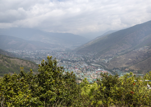 View of the town from Kuenselphodrang Nature Park, Chang Gewog, Thimphu, Bhutan