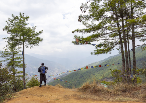 Bhutanese man in Kuenselphodrang Nature Park, Chang Gewog, Thimphu, Bhutan