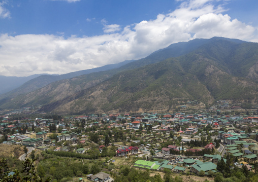 View of the town from Kuenselphodrang Nature Park, Chang Gewog, Thimphu, Bhutan