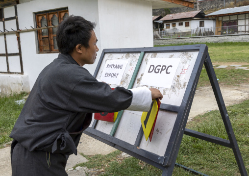 Archery competition scoreboard, Chang Gewog, Thimphu, Bhutan