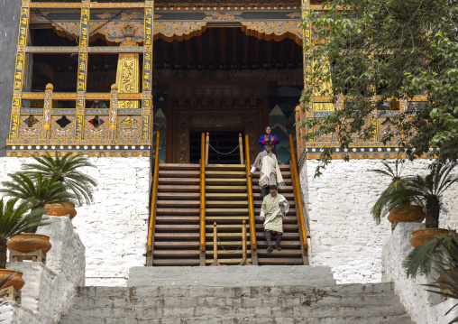 Bhutanese people in Punakha dzong, Punakha dzongkhag, Punakha, Bhutan