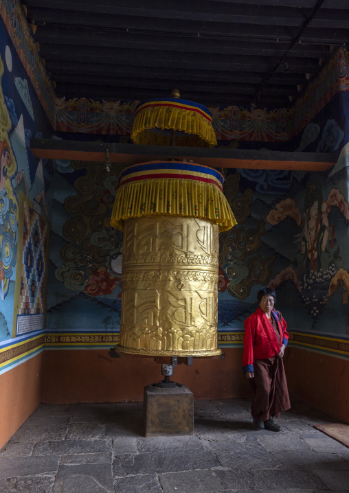 Punakha Dzong prayer wheels, Punakha dzongkhag, Punakha, Bhutan